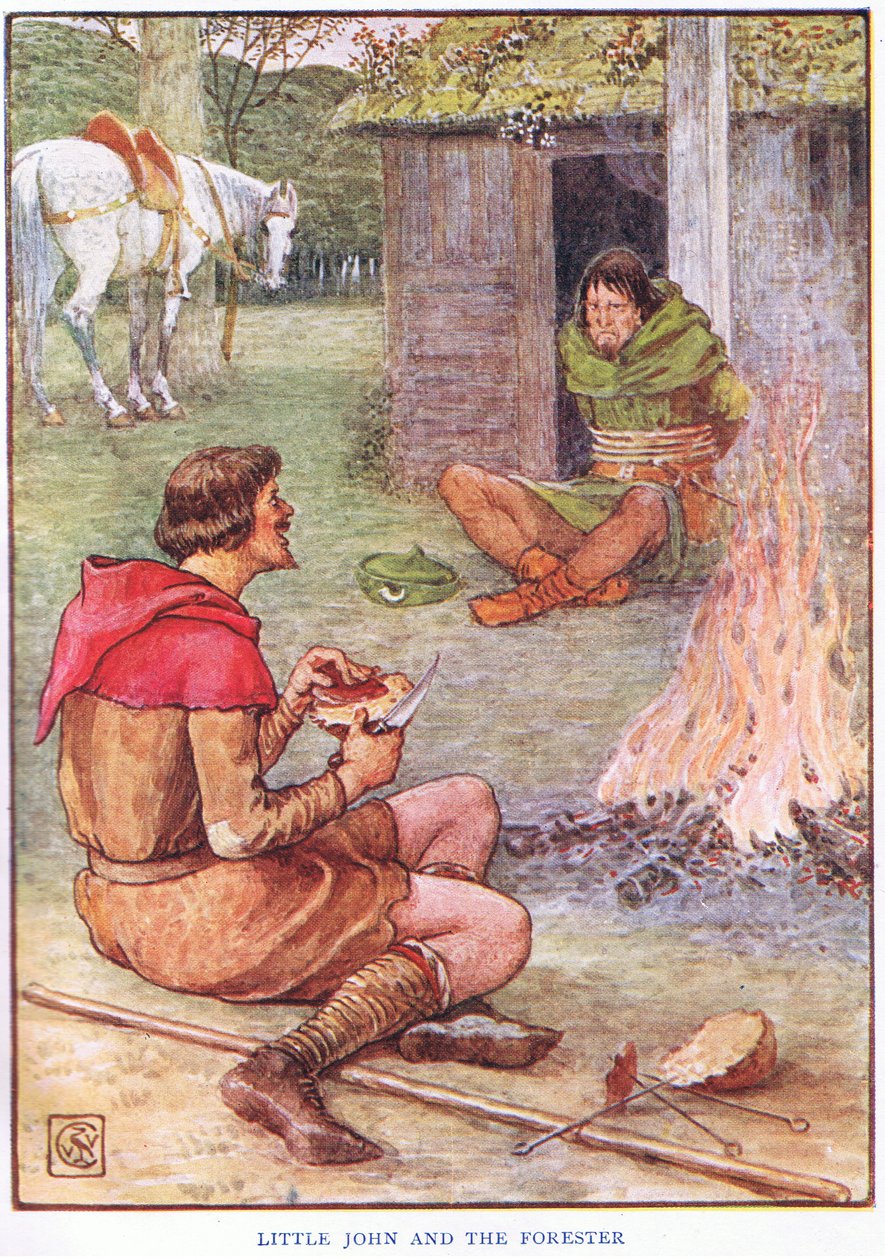 Küçük John ve ormancı, c.1920 by Walter Crane