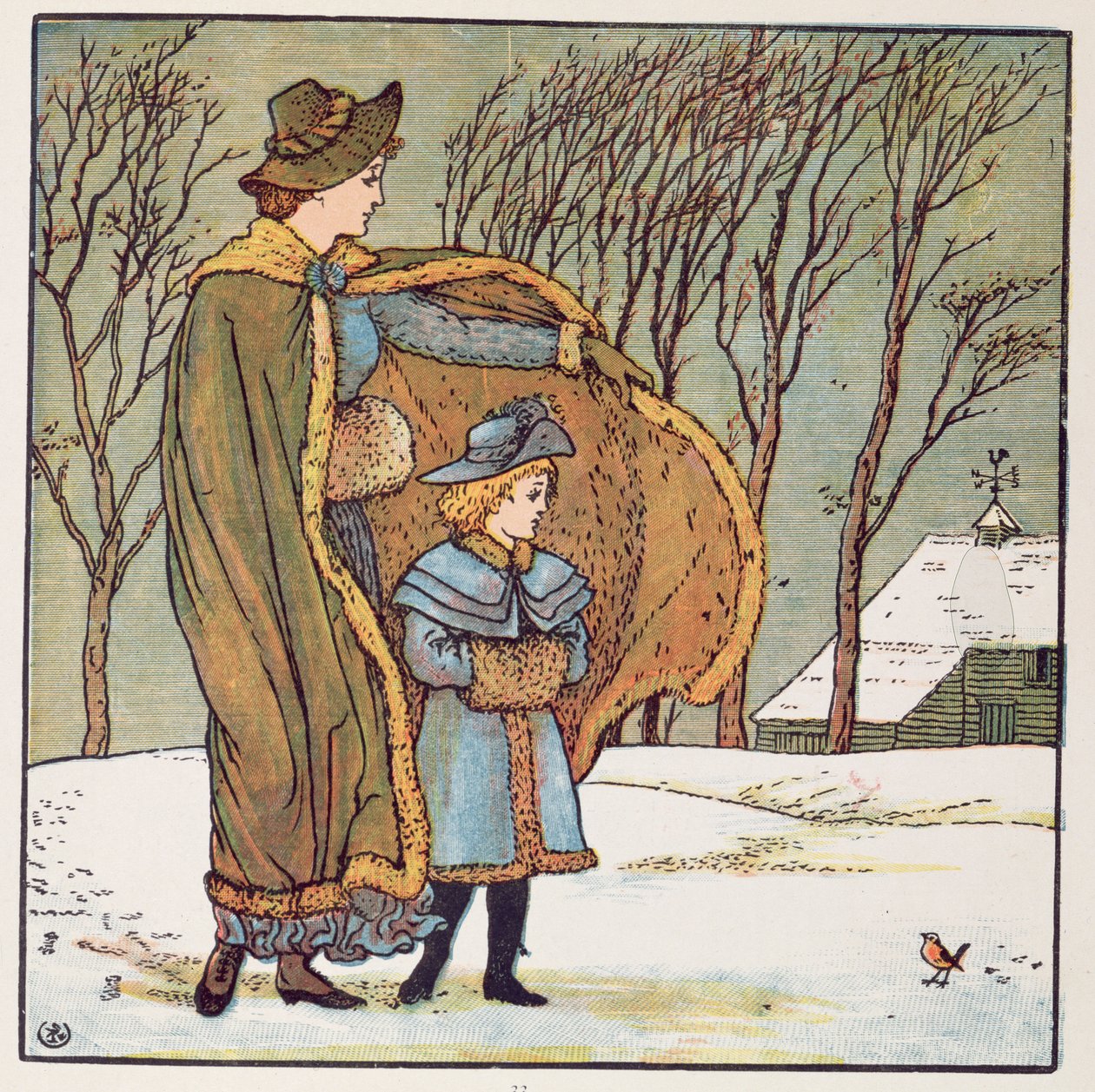 Kuzey Rüzgarı ve Robin by Walter Crane