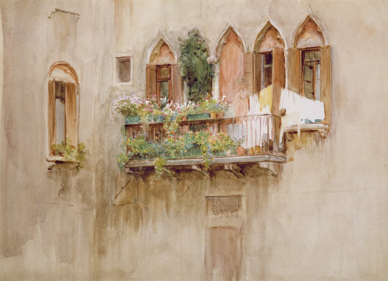 Venedik Balkon (kağıt üzeri wc) by Walter Frederick Roofe Tyndale