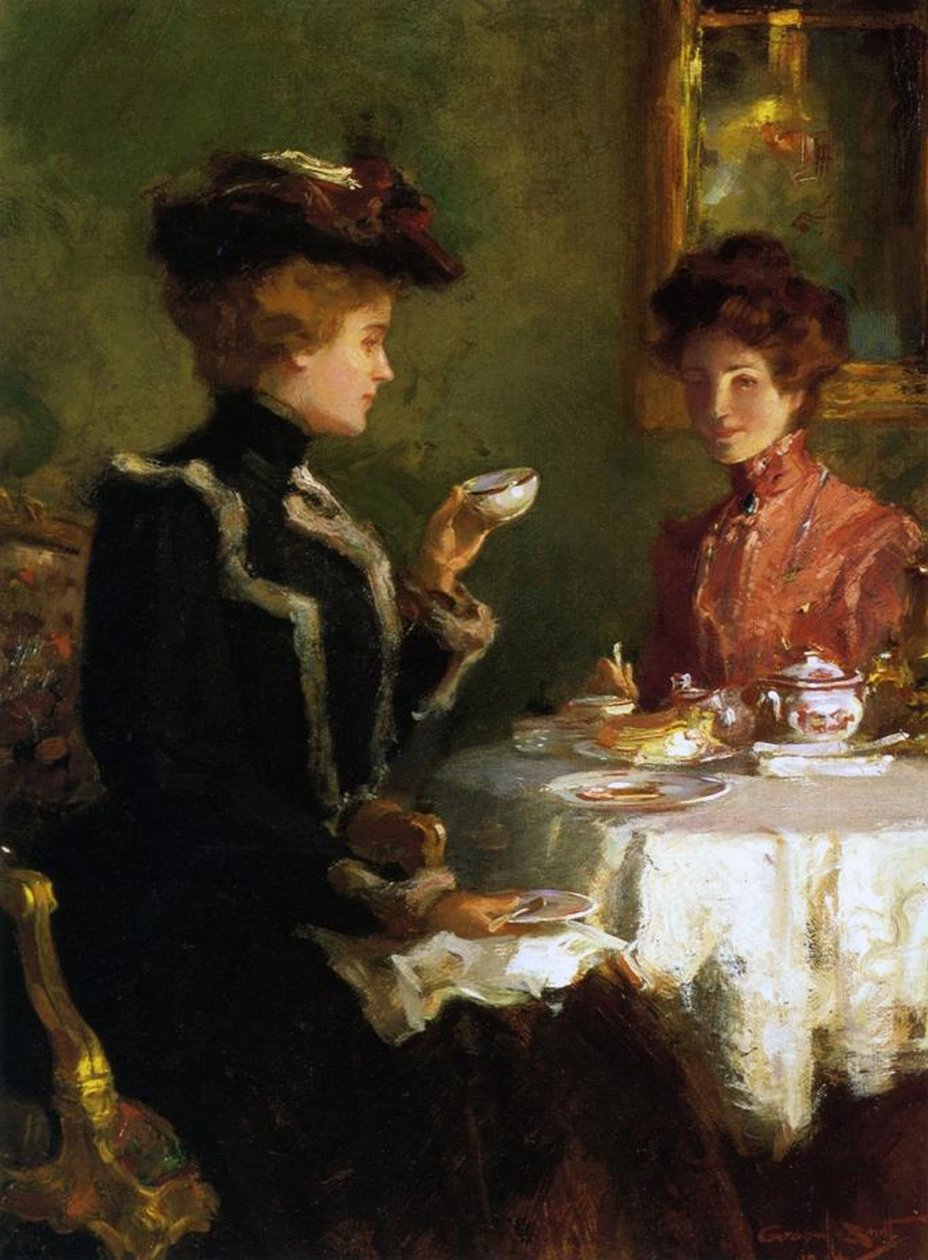 Çay Saati, 1904 tuval üzerine yağlı boya by Walter Granville Smith