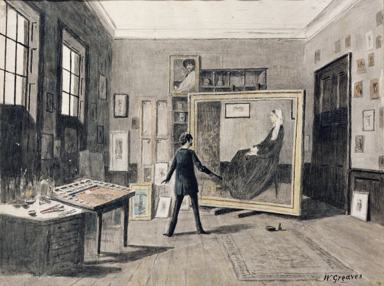 Stüdyosunda Whistler Tablosu by Walter Greaves