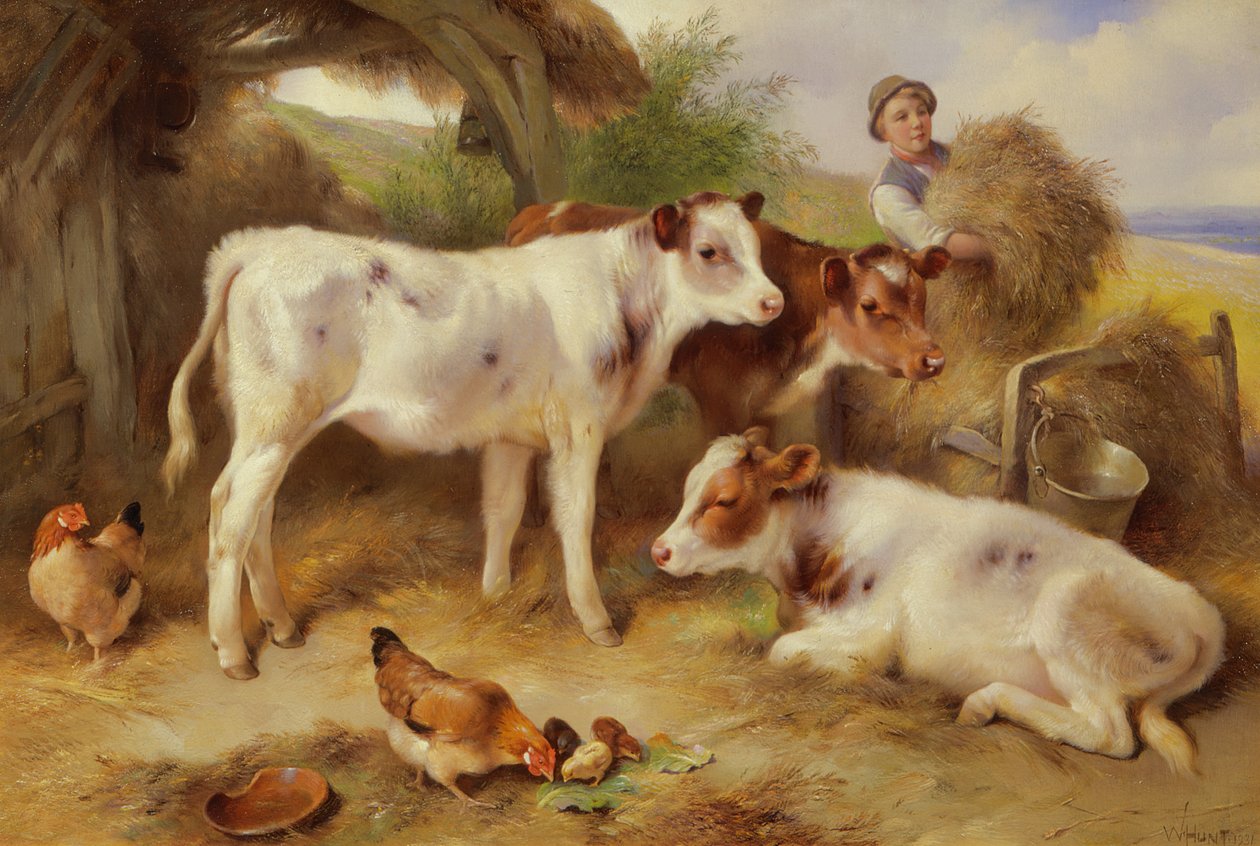 Buzağıları Beslemek, 1931 by Walter Hunt