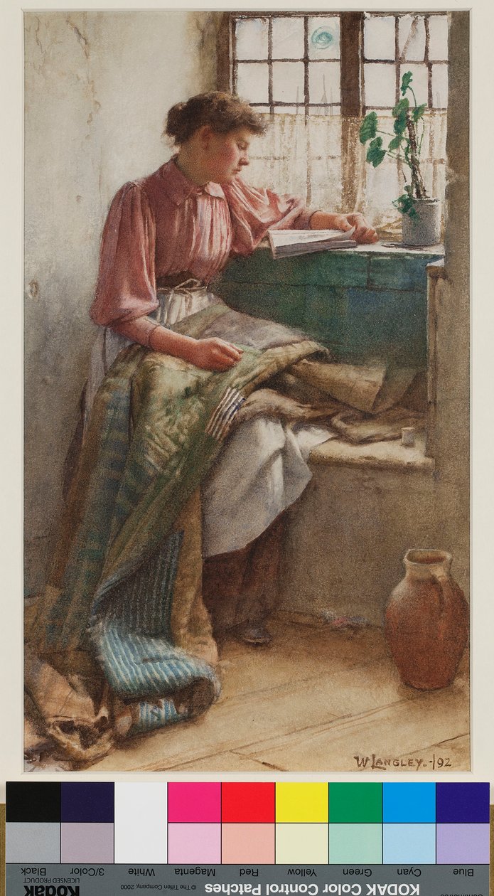 Idle Moments, 1892 (kağıt üzerinde wc) by Walter Langley