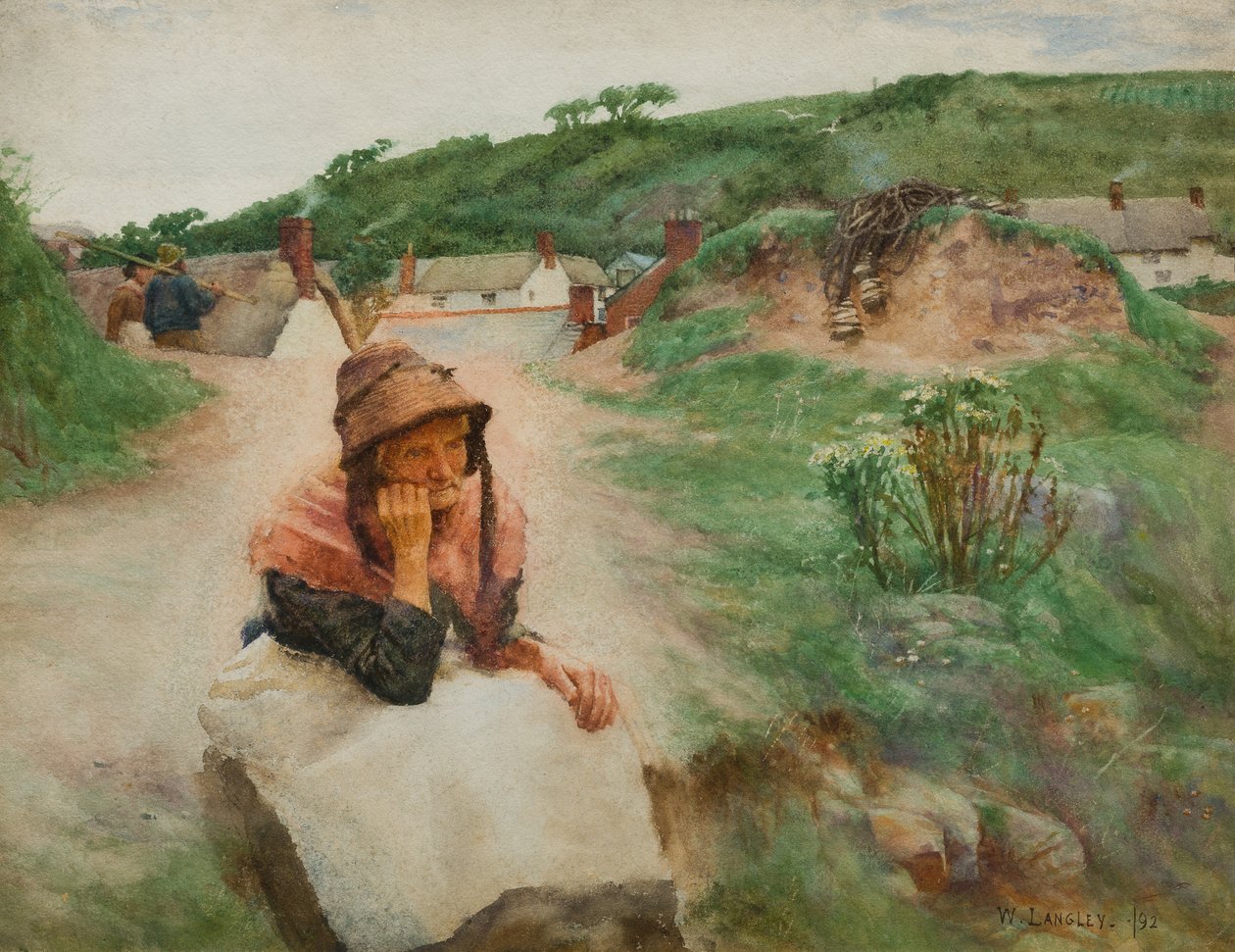 Geçmiş, 1892 (kağıt üzerinde wc) by Walter Langley