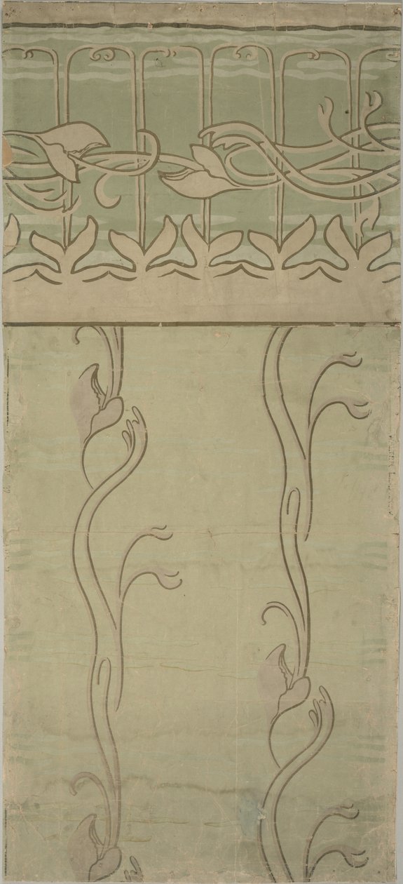 Bitirme bordürlü duvar kağıdı tasarımı, 1899 by Walter Leistikow