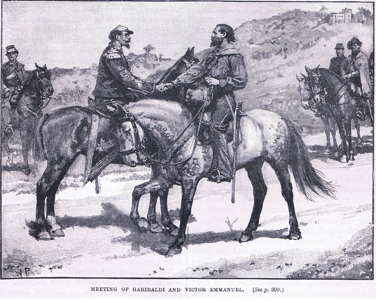Geribaldi ve Victor Emmanuel 1860 AD