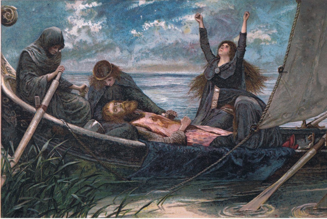 The passing of Arthur, illustration from Tennyson Pictures published by E P Dutton & Co, c.1900  by Walter Paget
