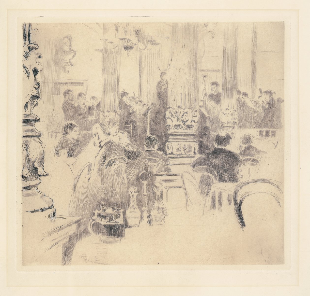 İngiliz Kafe, Münih, 1886 by Walter Richard Sickert