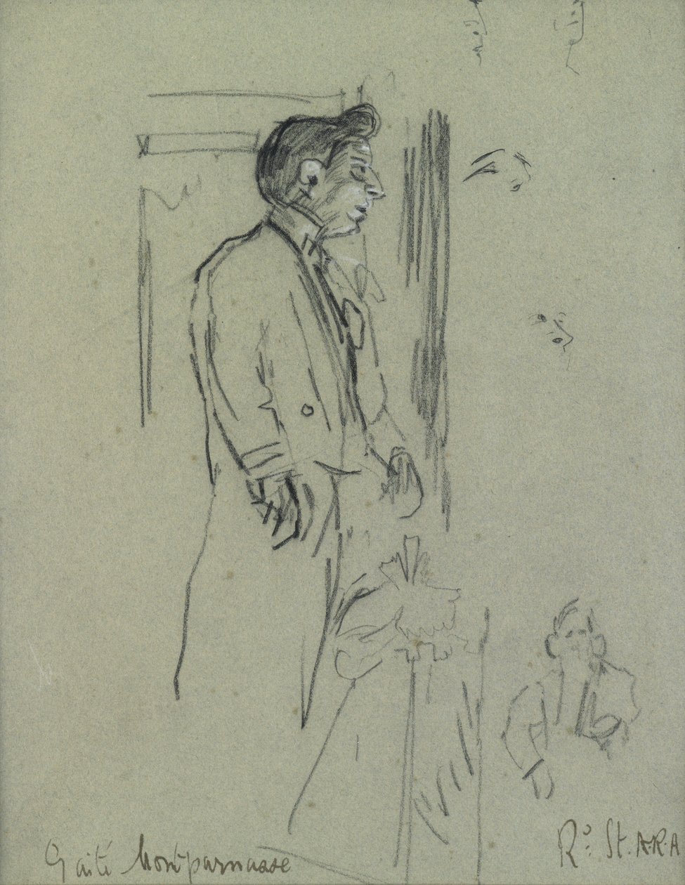 Le Théâtre de la Gaité (kağıt üzerine beyaz tebeşirli kalem) by Walter Richard Sickert