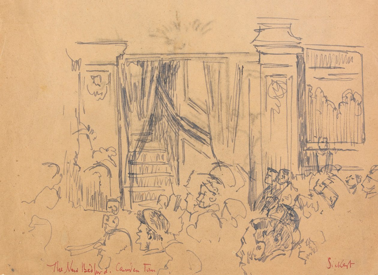 The New Bedford, Camden Town (kağıt üzerine kömür, kalem ve mürekkep) by Walter Richard Sickert