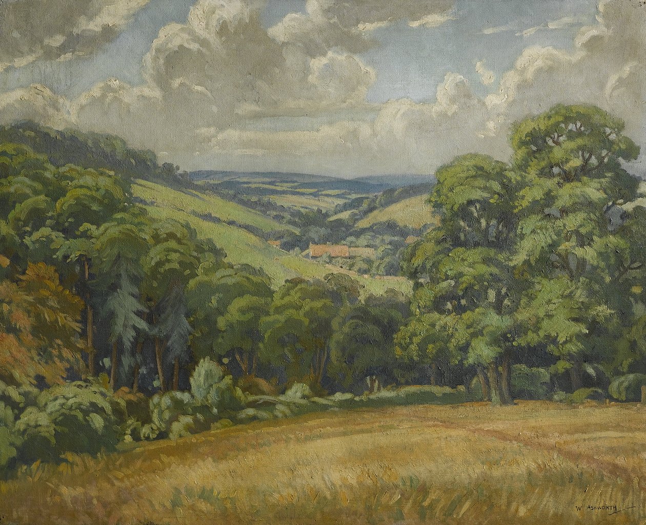 Devon Scene, Near Widdecombe Moor, 1949 dolayları (tuval üzerine yağlı boya) by Walter Ashworth