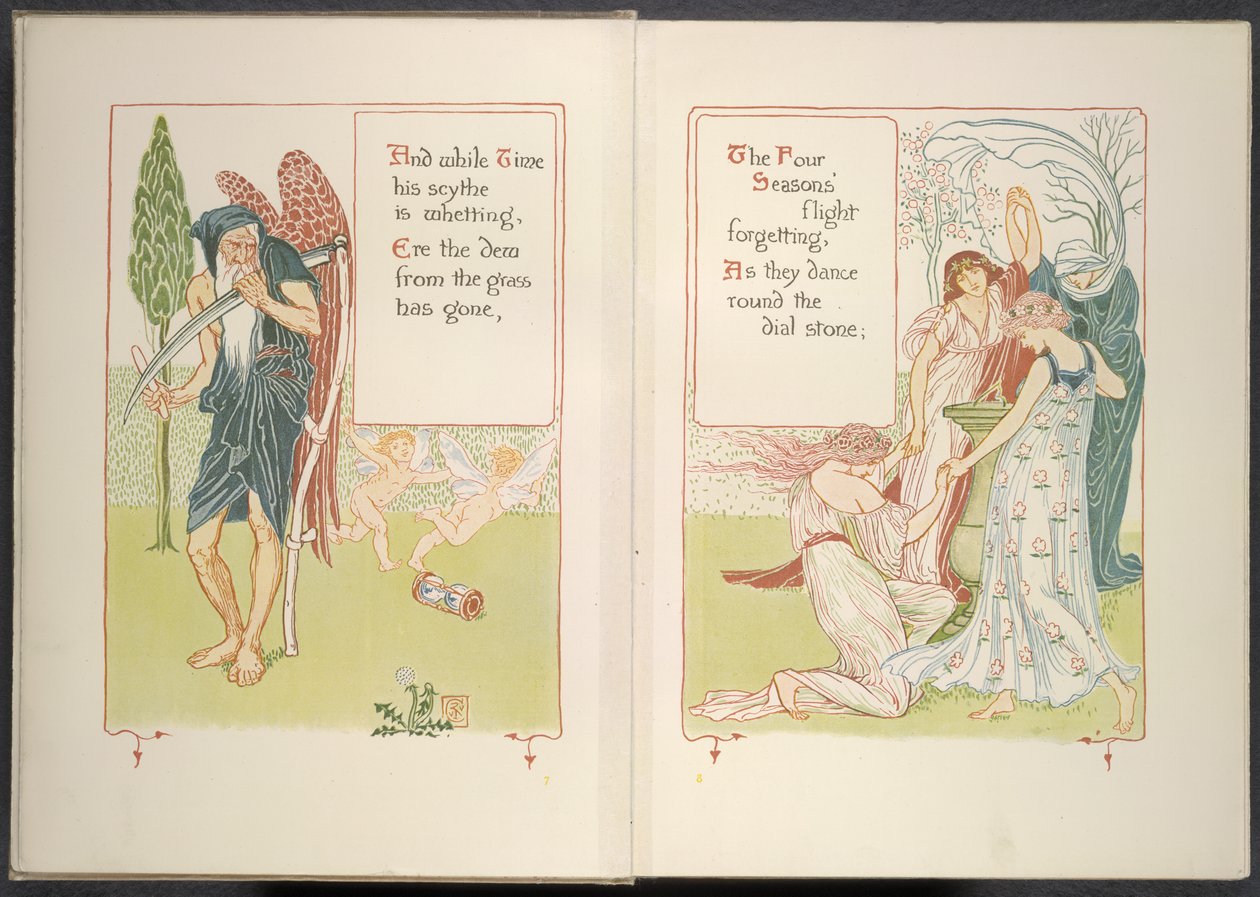 Baba Zamanı ve dört mevsim by Walter Crane