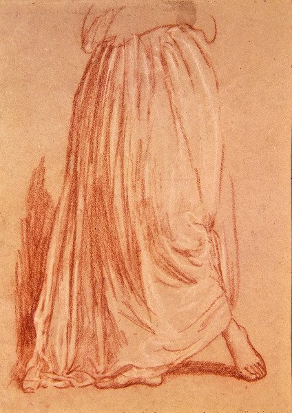 Figür Çalışmaları (3 çizim) (kağıt üzerine tebeşir) by Walter Crane