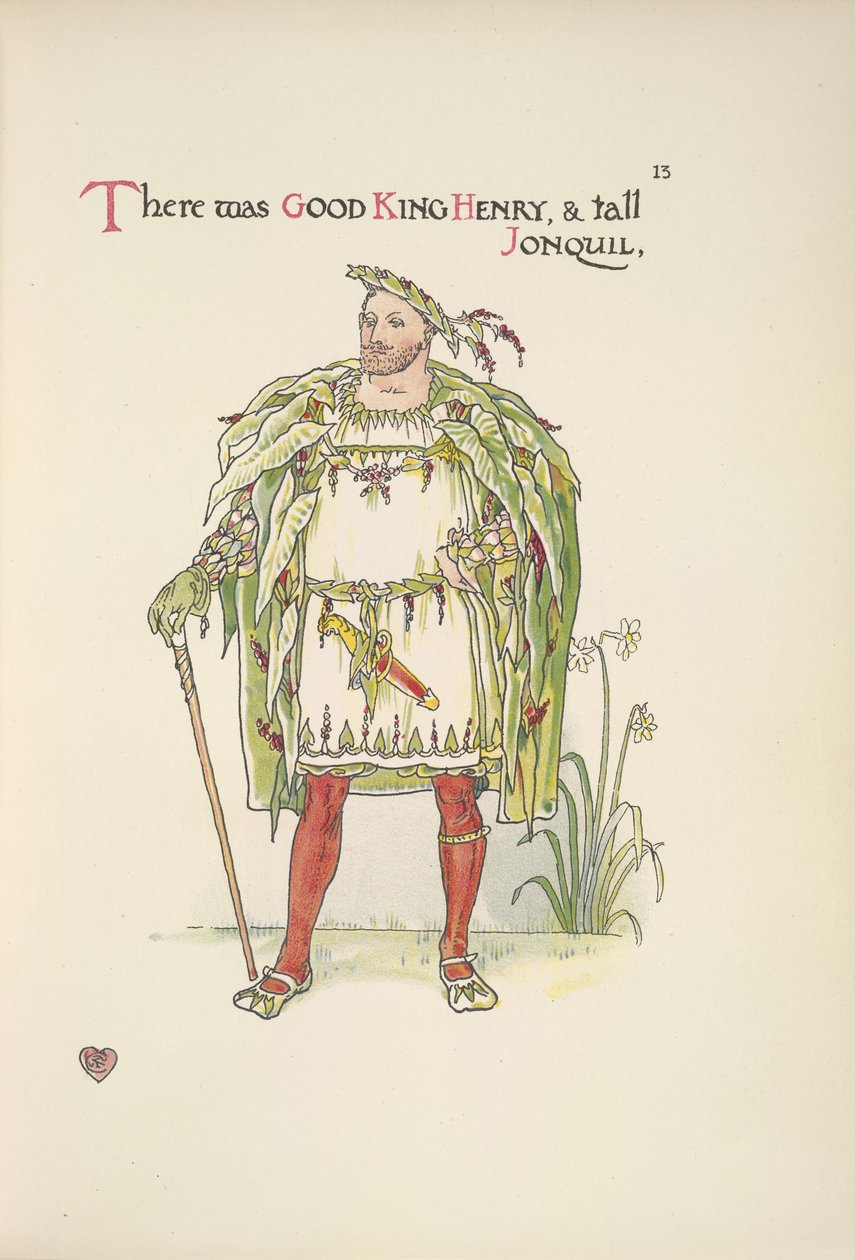 İyi Kral Henry. Henry VIII gibi giyinmiş bir adam by Walter Crane
