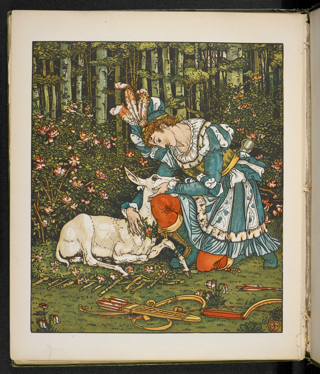 Hikaye için illüstrasyon, ormandaki Hind. by Walter Crane