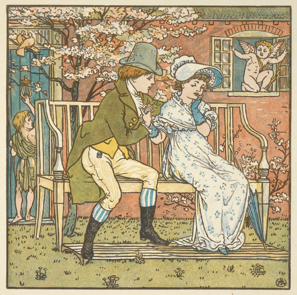 "Küçük adam ve hizmetçi". by Walter Crane