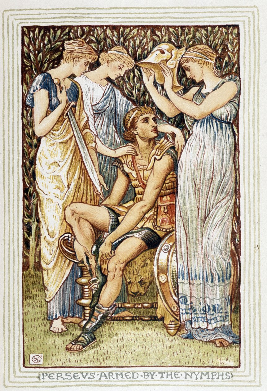 Persee Weapon by Periler - Walter Crane (1845-1915) tarafından “Kızlar ve erkekler için harika bir kitap” da by Walter Crane