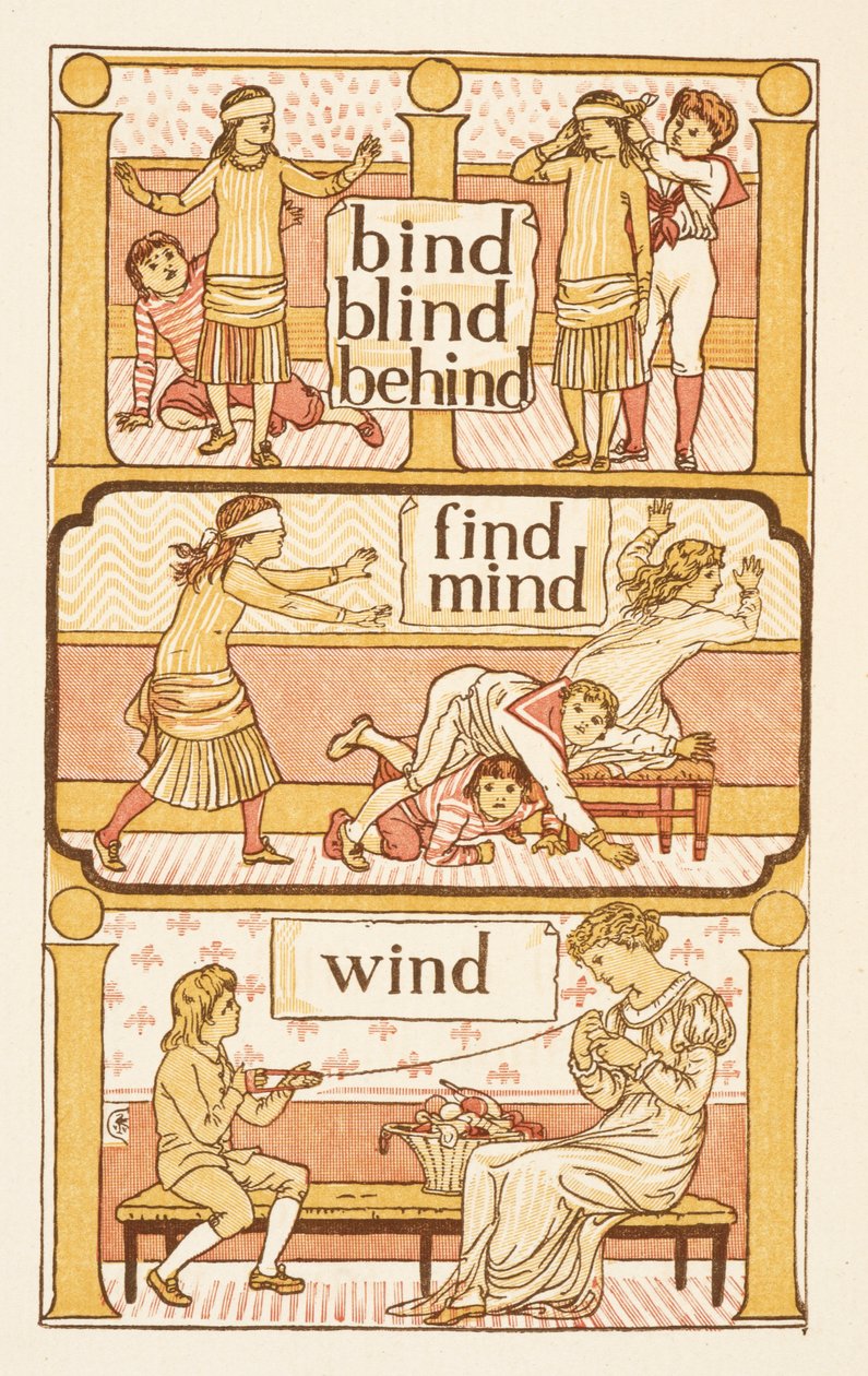 D harfi ile biten kafiyeli sözler. Kör adamın tutkunu oyunu. i harfinin kullanımını göstermek için. Altın astar. by Walter Crane