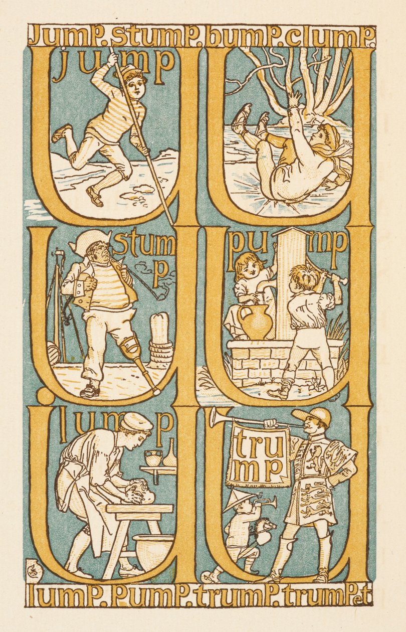 P harfi ile biten kafiyeli kelimeler. U harfinin kullanımını örneklendirmek için. Altın astar. by Walter Crane
