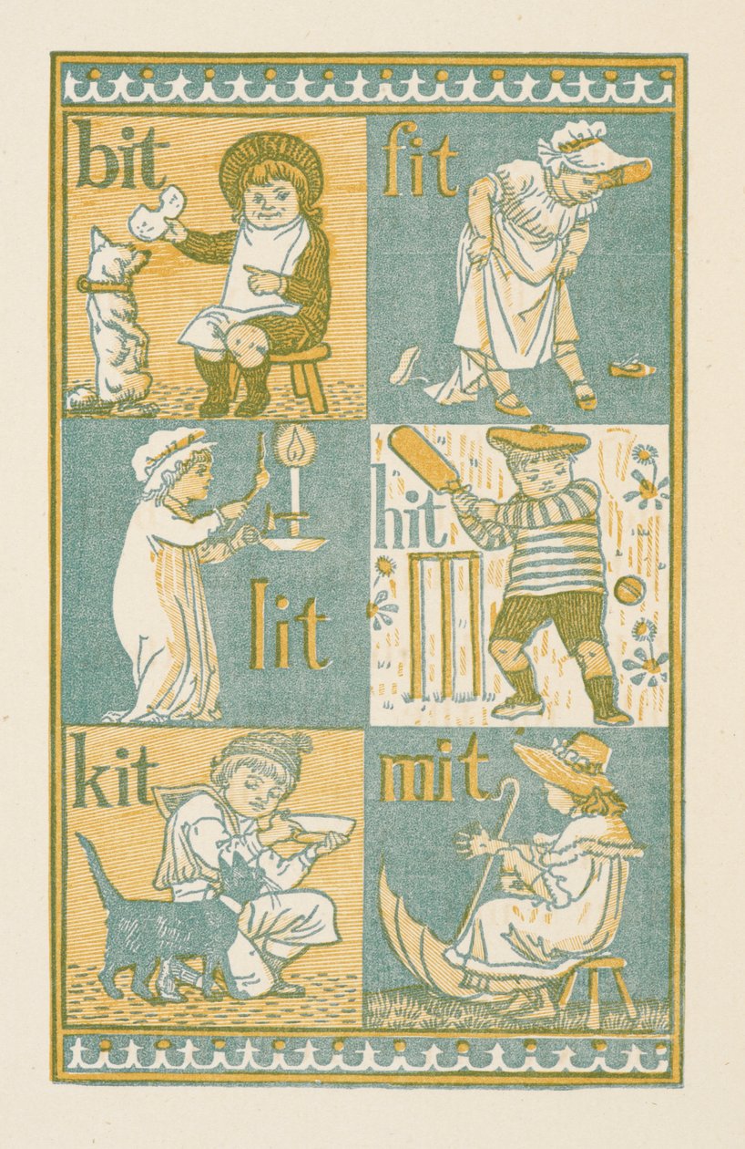 T harfi ile biten kafiyeli kelimeler. Altın astar by Walter Crane