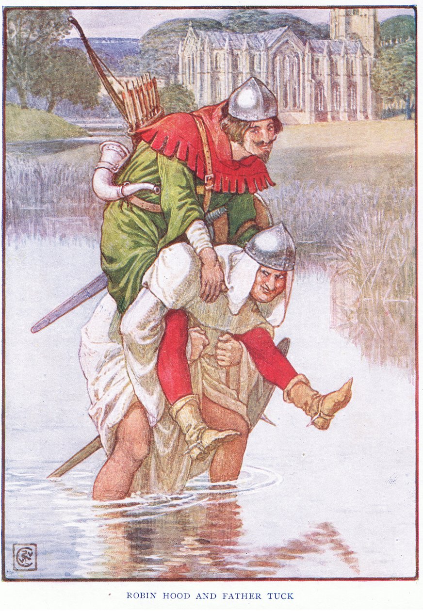 Robin Hood ve Baba Tuck, c.1920 by Walter Crane