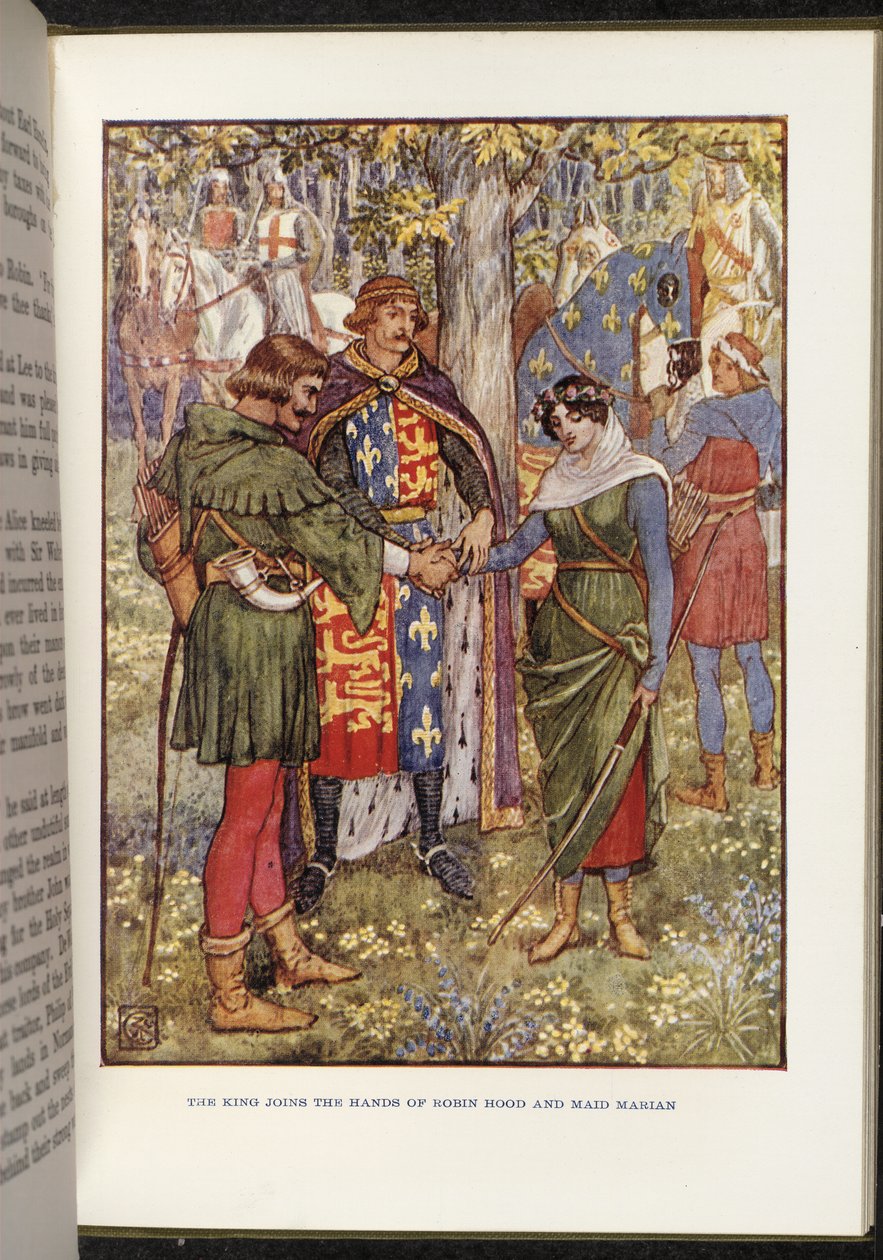 Robin Hood ve Hizmetçi Marian by Walter Crane