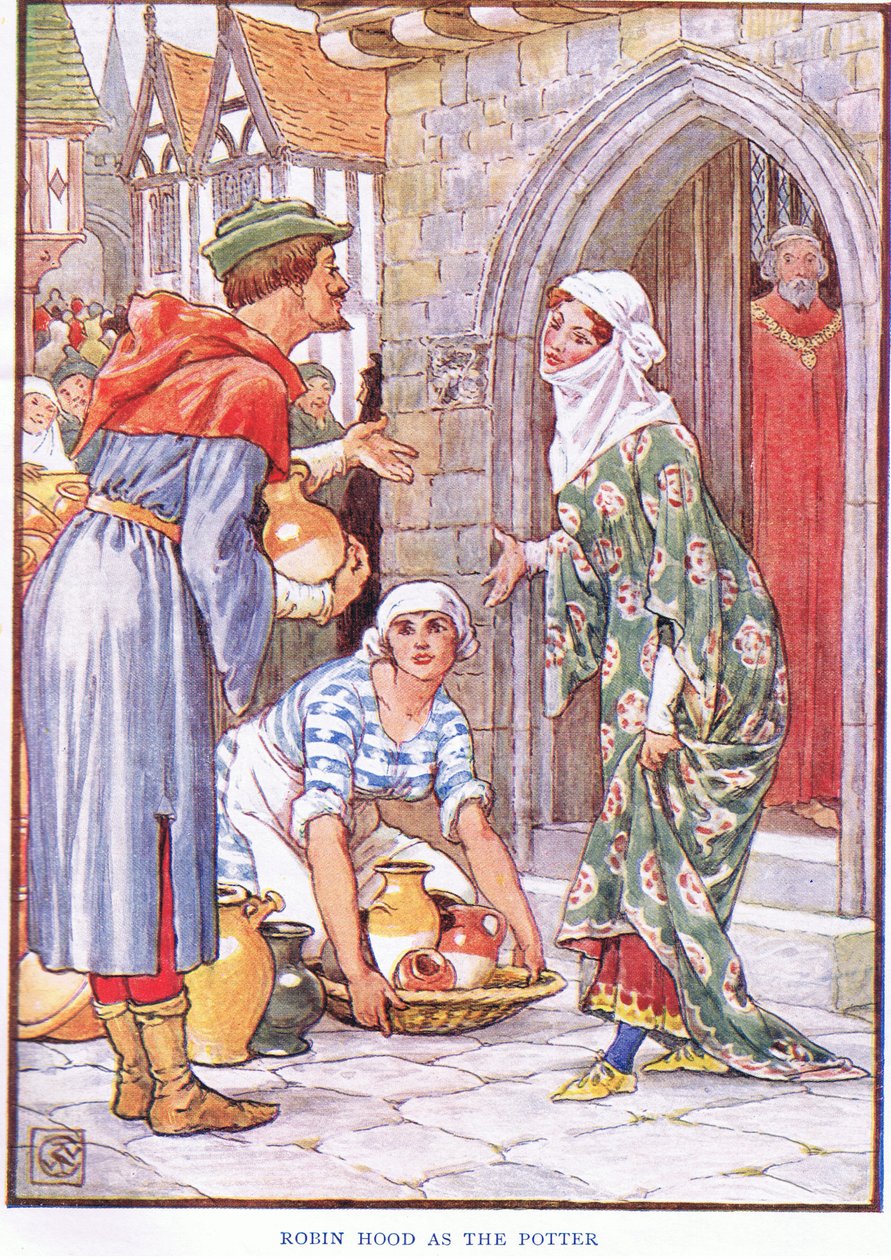 Robin Hood çömlekçi olarak, 1920 dolayları by Walter Crane