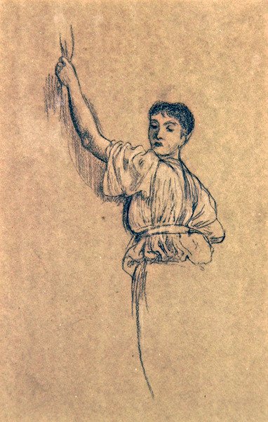 Baharın Gelişi İçin Bir Bakirenin İncelenmesi by Walter Crane