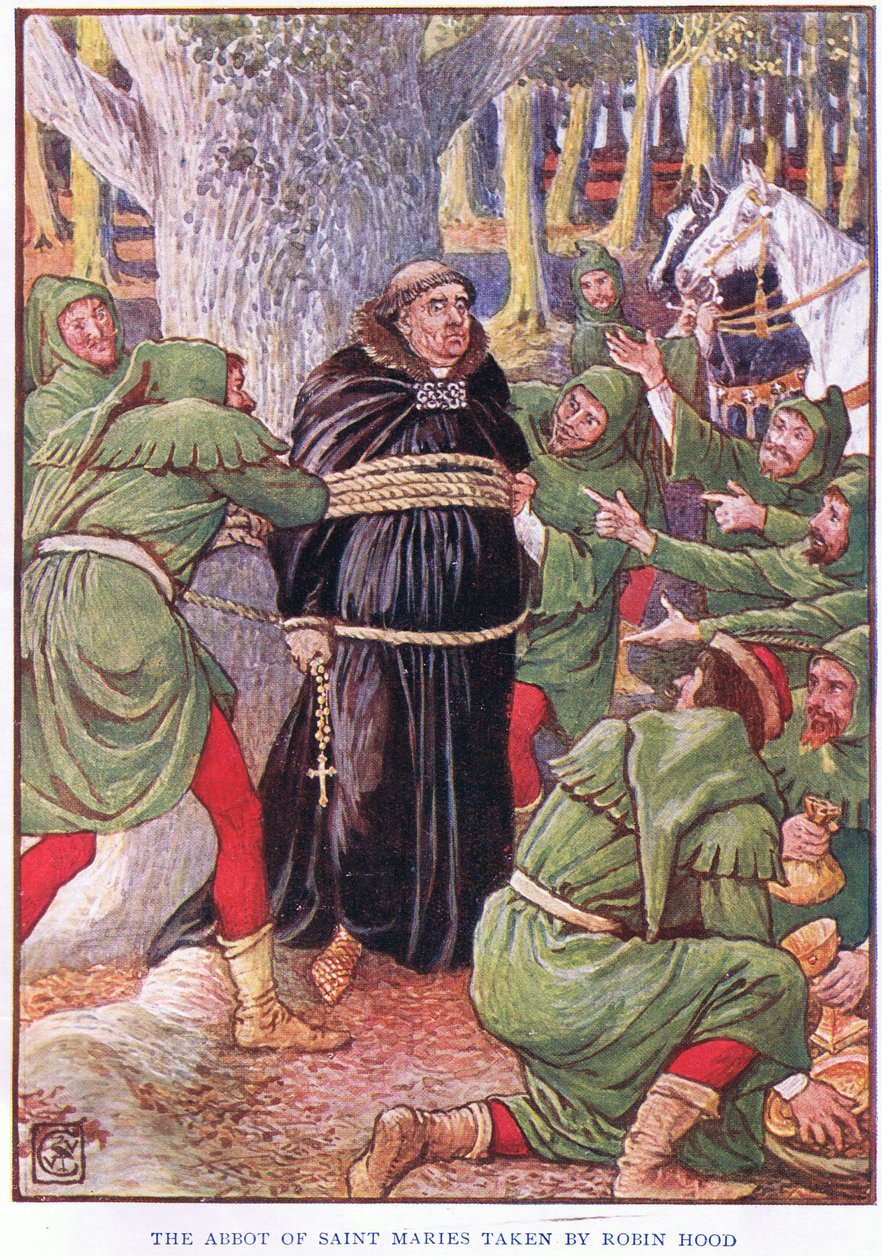 Saint Marie'nin Başrahibi Robin Hood tarafından çekilmiş, 1920 dolayları by Walter Crane