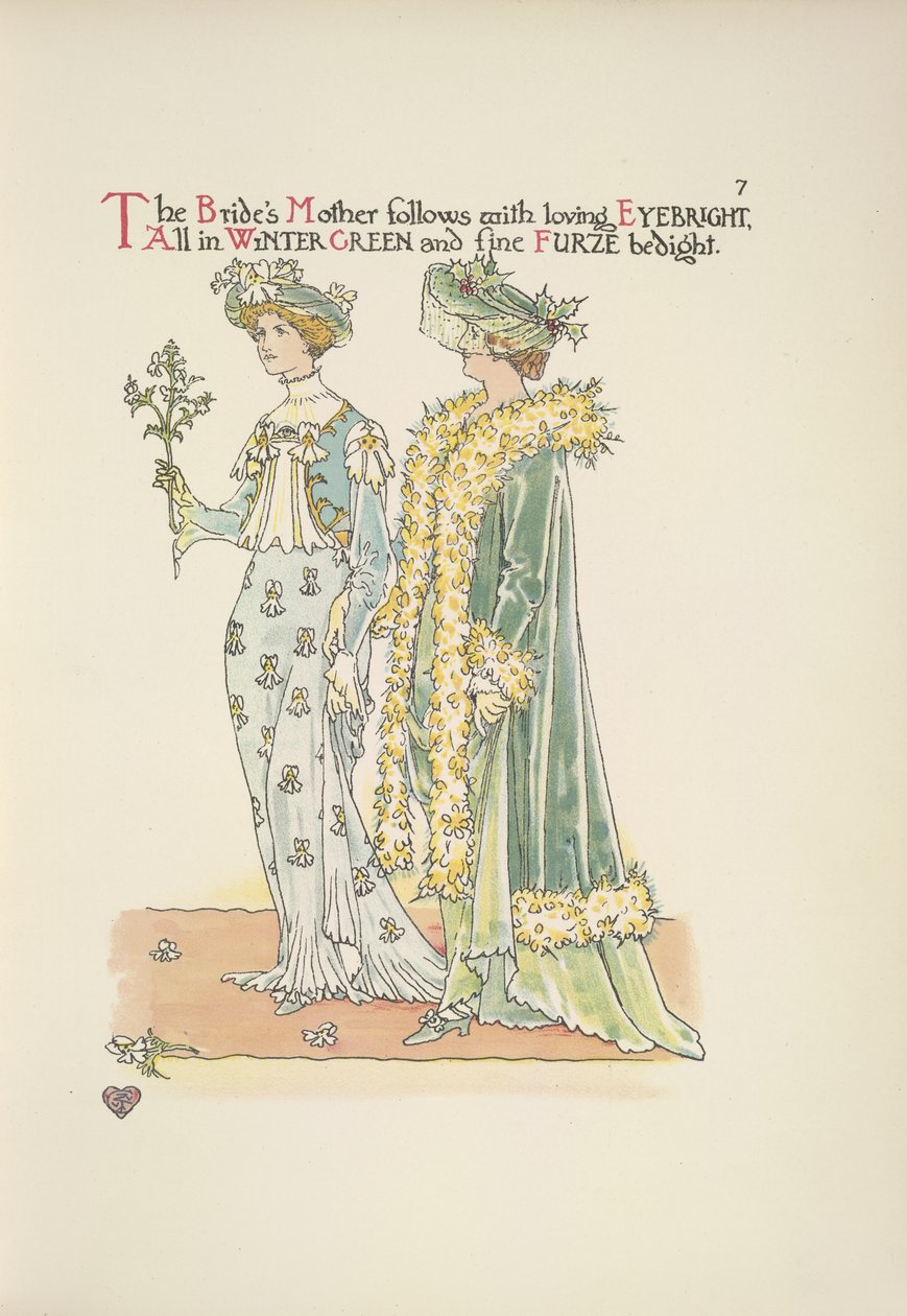 Gelinin annesi Eyebright'ı sevgiyle takip ediyor by Walter Crane
