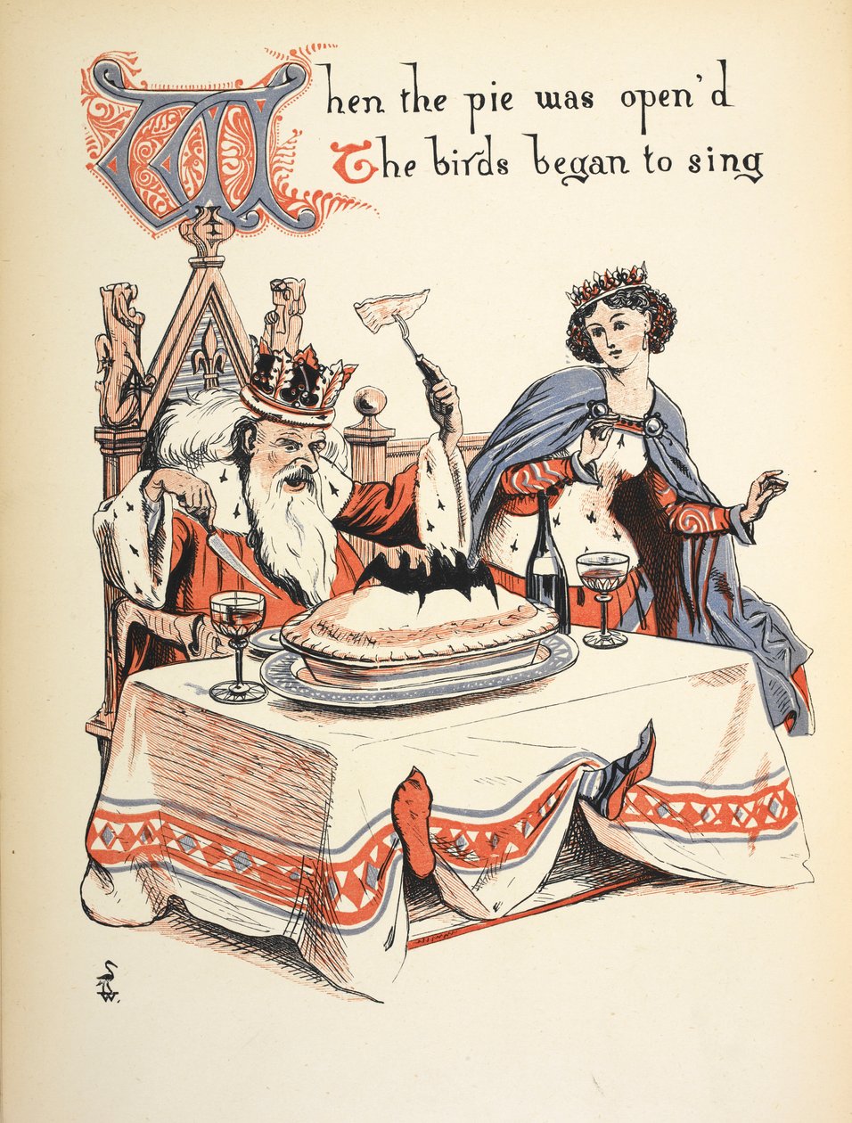 Pasta açılınca kuşlar şarkı söylemeye başladı. by Walter Crane