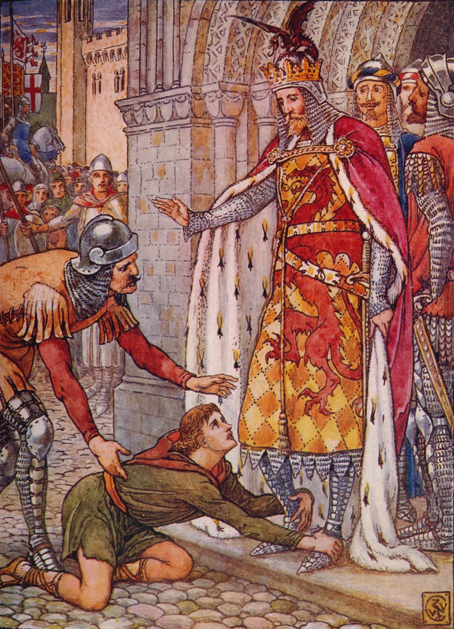 Genç Owen Krala Başvuruyor, 1911. by Walter Crane