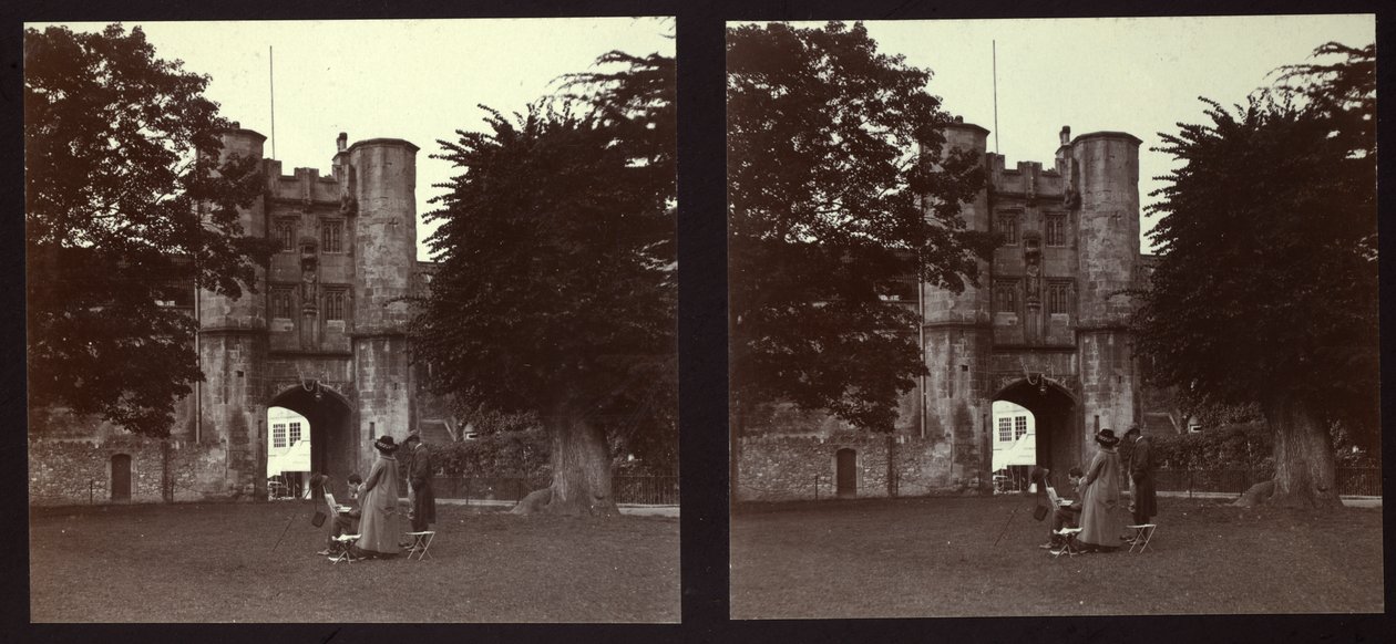 Gatehouse, Piskoposluk Sarayı, Wells, Mendip, Somerset, 1913. by Walter Edward Zehetmayr