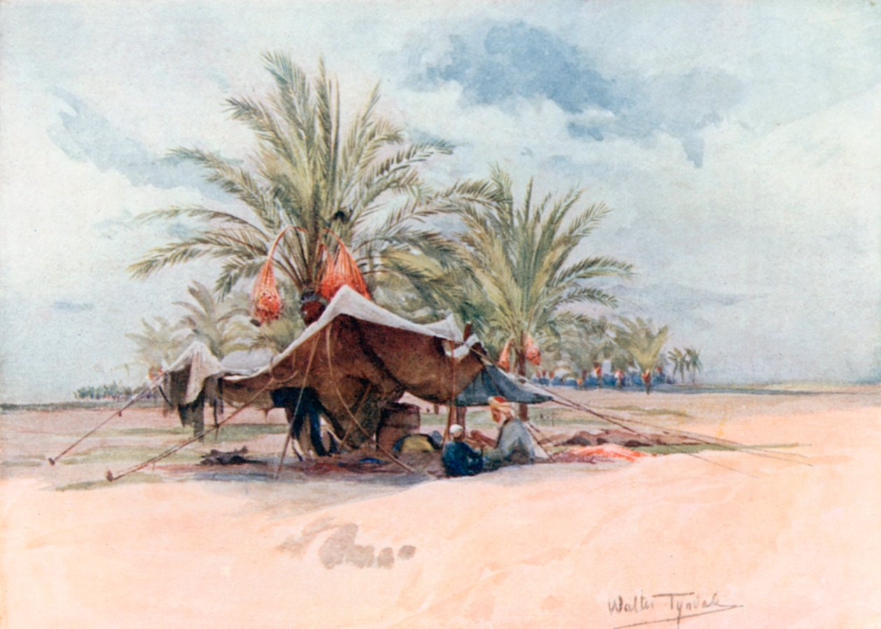 Bir Bedevi Çadırı (renkli lito) by Walter Frederick Roofe Tyndale