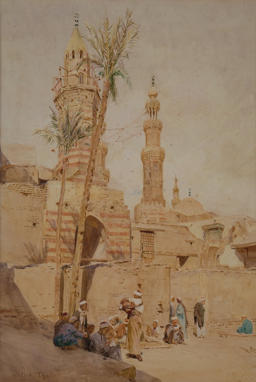 Bir Arap Sokak Sahnesi, Kahire (suluboya) by Walter Frederick Roofe Tyndale