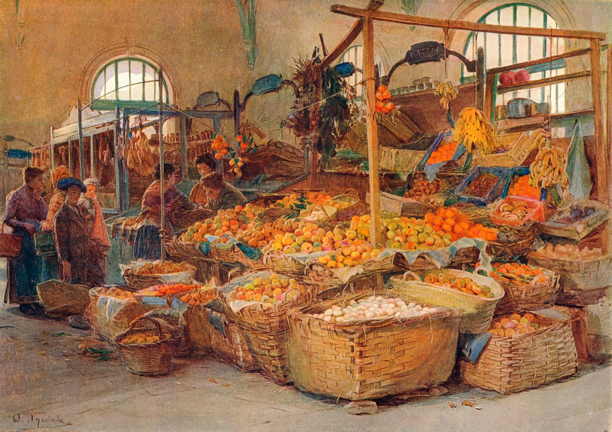 Meyve Tezgahı, Mentone Pazarı, c1875-1906, 1906 by Walter Frederick Roofe Tyndale