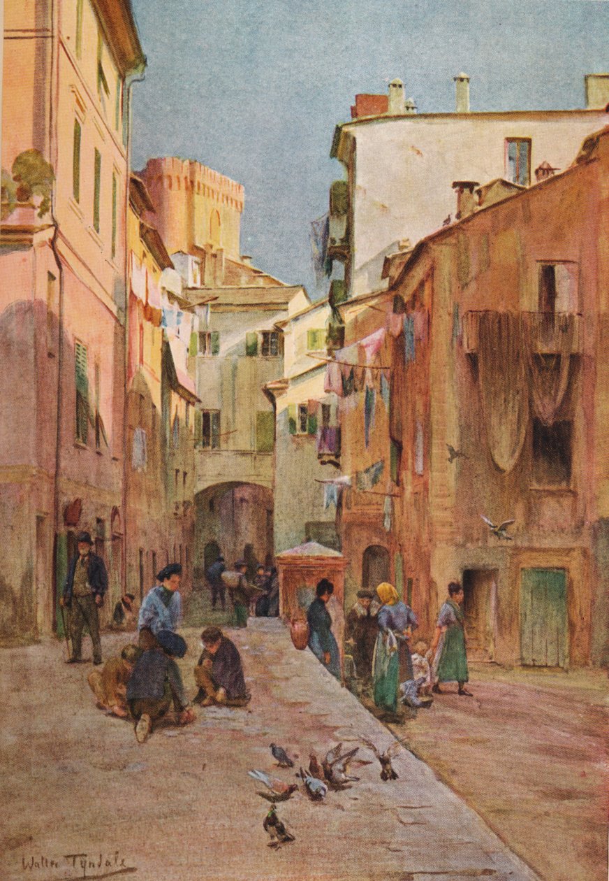 Piazza, Sestri Levante, c1910, 1912 by Walter Frederick Roofe Tyndale