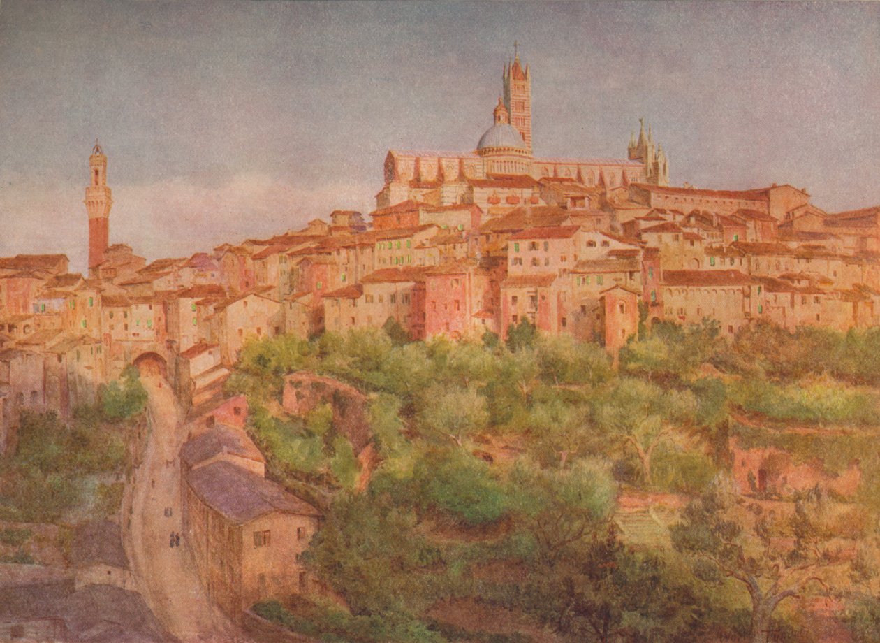 Siena: Tepedeki Bir Kasaba, c1900 1913 by Walter Frederick Roofe Tyndale