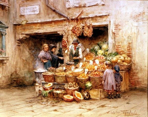 Meyve Tezgahı (suluboya) by Walter Frederick Roofe Tyndale