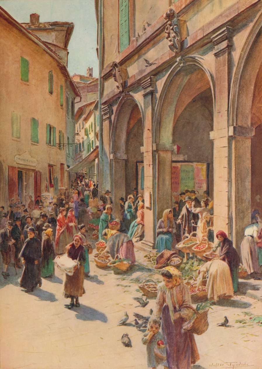 Montepulciano'daki Pazar, c1900 1913 by Walter Frederick Roofe Tyndale