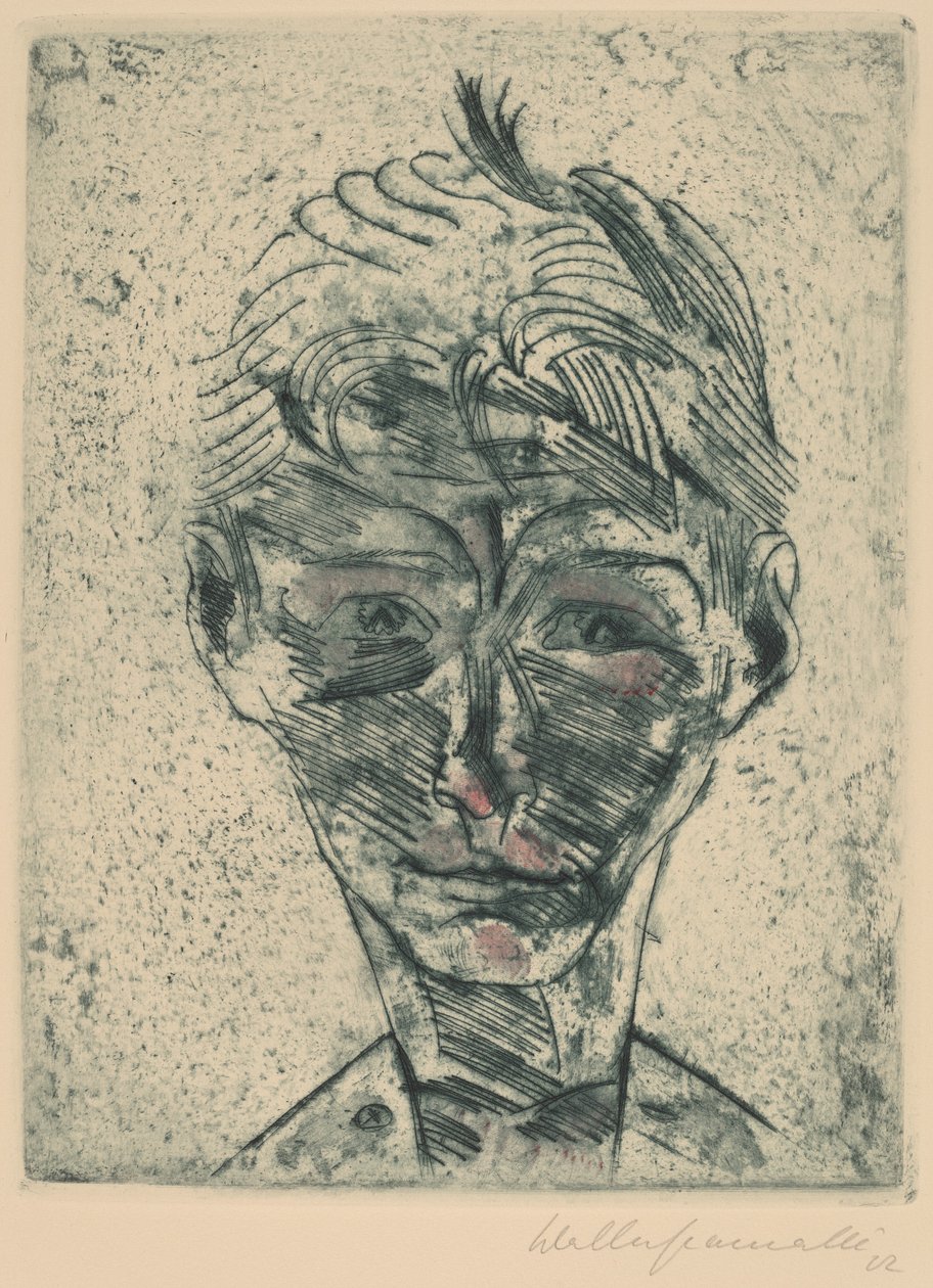 Genç Bir Adamın Büstü, Otoportre Çocuğun Kafası, Otoportre, 19221923. by Walter Gramatte