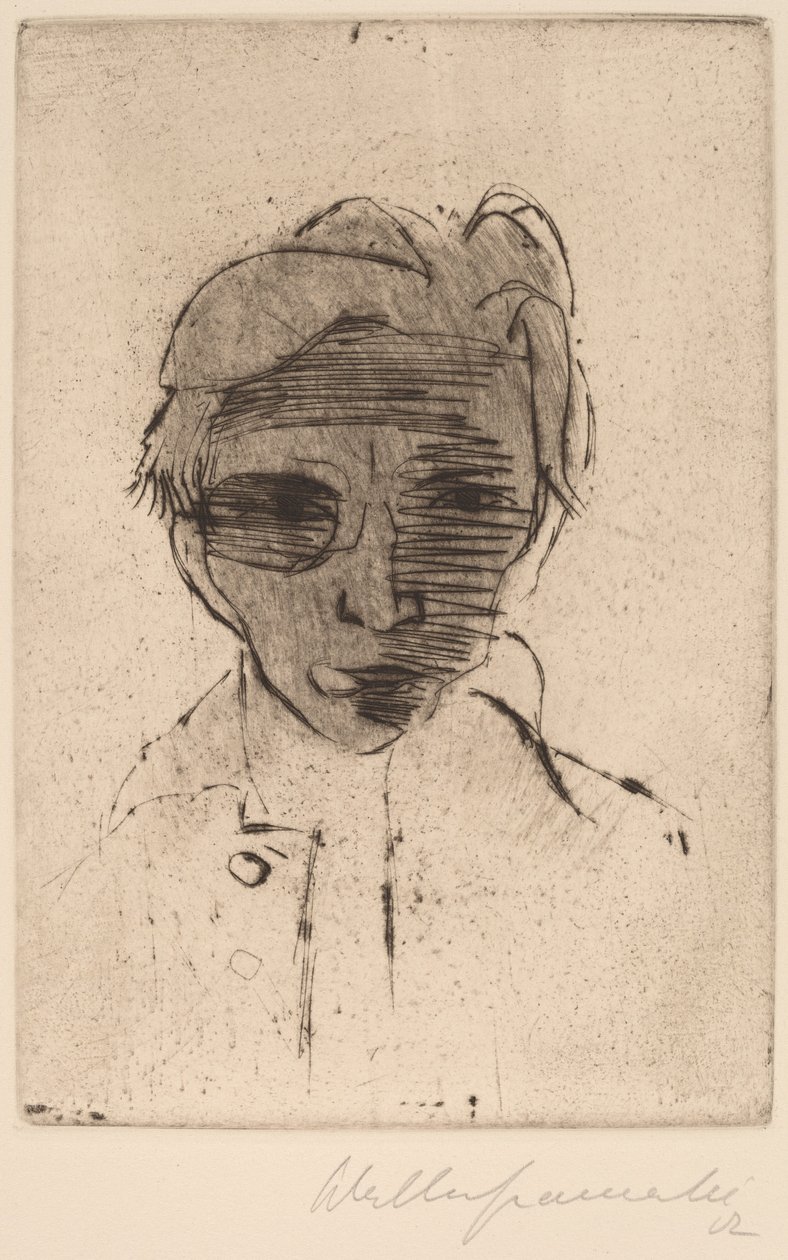 Kasvetli Yüz, Otoportre Kara Yüz, Otoportre, 1922. by Walter Gramatte