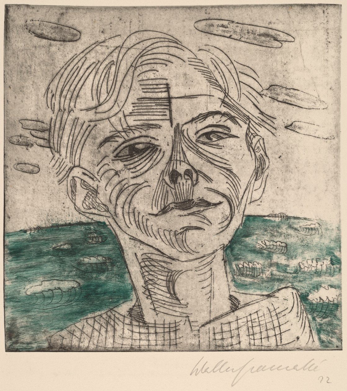 Denizdeki Adam, Otoportre Denizdeki Adam, Otoportre, 1923. by Walter Gramatte