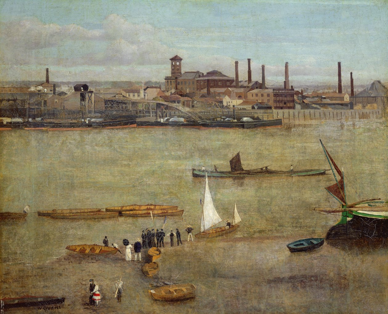Plumbago Fabrikası, Battersea (tuval üzerine yağlı boya) by Walter Greaves