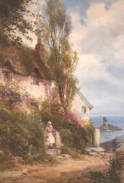 Deniz Kenarında Yazlık (suluboya) by Walter Henry Sweet