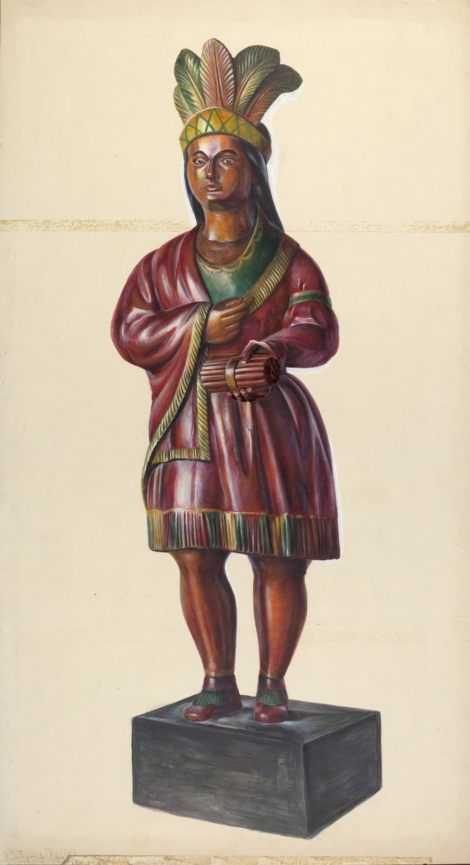 Puro Mağazası Indian, c. 1937. by Walter Hochstrasser