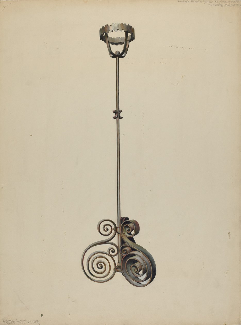 Tütsü Brülörü için Stand, c. 1938. by Walter Hochstrasser