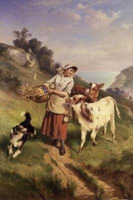 iki buzağı olan kız by Walter Hunt