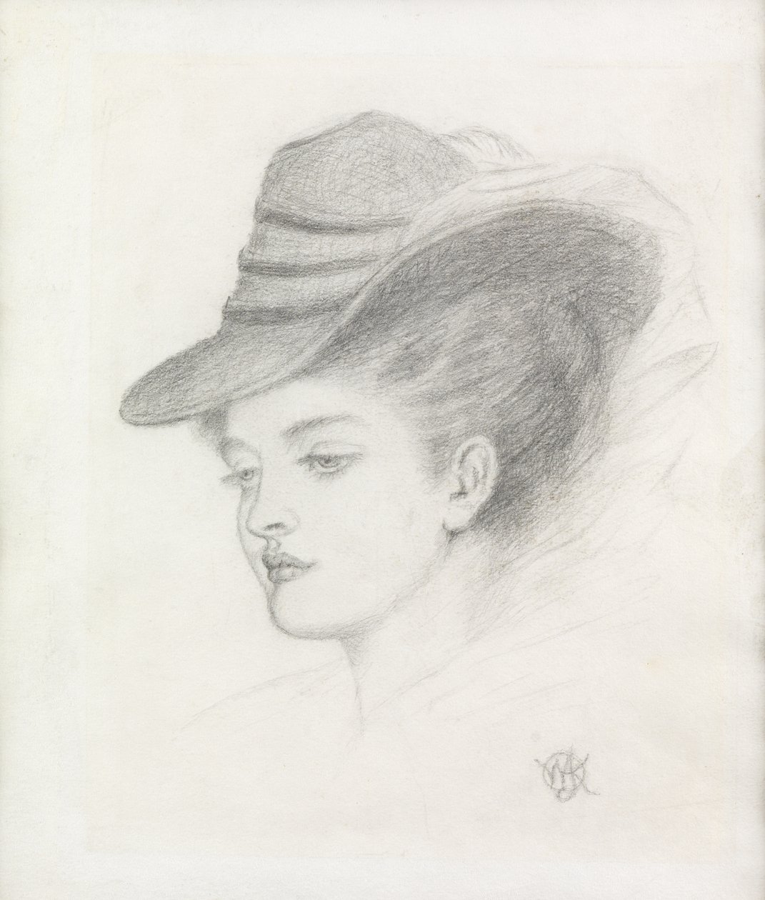 Emily Renshaw, Sanatçının Karısı (kağıt üzerine kurşun kalem) by Walter John Knewstub