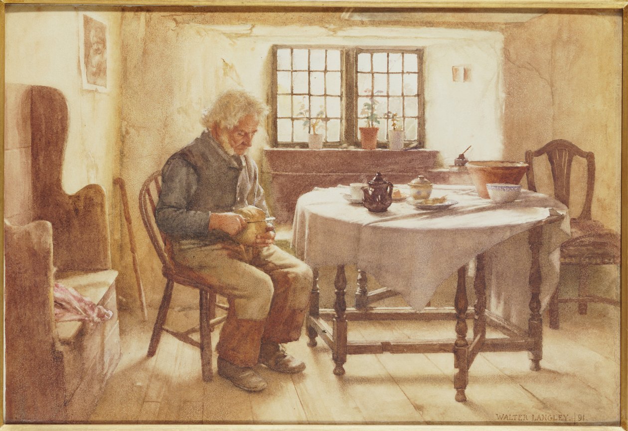 Zavallı Bir Adamın Yemeği, 1891 by Walter Langley